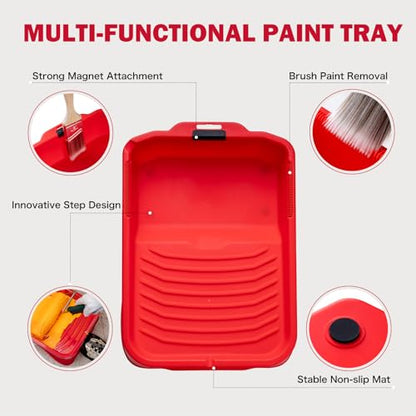 Mister Rui 20-Piece Paint Roller Kit, 4 Inch and 9 Inch Microfiber Rollers - size: 9 Inch Paint Roller Kit 20 Pack