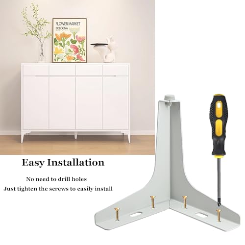 4 inch White Metal Furniture Legs,Set of 4,2mm Thick - color: White, size: 4 inch (2 thick)