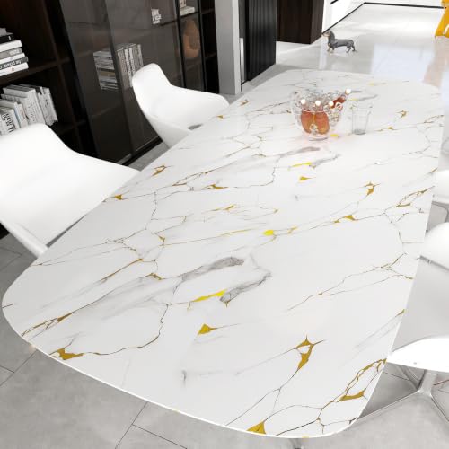 Peel and Stick Wallpaper White and Gold Marble Contact Paper for Countertop - color: White and Gold, size: 15.7" x 78.7"