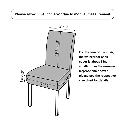 Genina Waterproof Chair Covers for Dining Room Chair Slipcovers Set of 4 - color: Chocolate, size: 14-18in Waterproof