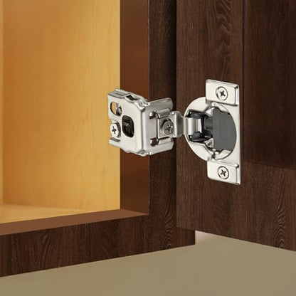 Satin Nickel Cabinet Hinges 1-1/2 Inch Overlay 10 Pack(5 Pairs) - size: 1-5/16 inch Overlay