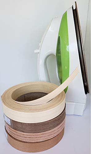 Edge Banding-EB Quick-, Real Un-Finished Wood Veneer Tape, Sanded Perfectly, Pre-Glued with Hot Melt Adhesive, Easy Application Iron-On. Flexible, 13/16” W X 12’LF Roll- Made in USA. (Red Oak) - color: Red Oak