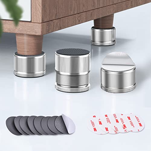 Adjustable Furniture Risers 0.9-1.7in, Metal Furniture Riser-Sliver 4 Pcs - color: Sliver