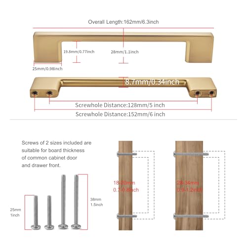 TUNNY 10 Pack Classic Cabinet Handles-5"/128mm Screw Spacing Champagne Bronze Furniture Hardware Handles for Kitchen Cabinets Bedroom Cabinet Pull - color: Champagne Bronze, size: 5"(128mm)Hole Center