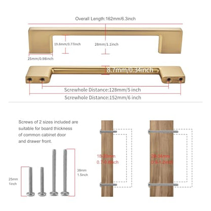 TUNNY 10 Pack Classic Cabinet Handles-5"/128mm Screw Spacing Champagne Bronze Furniture Hardware Handles for Kitchen Cabinets Bedroom Cabinet Pull - color: Champagne Bronze, size: 5"(128mm)Hole Center