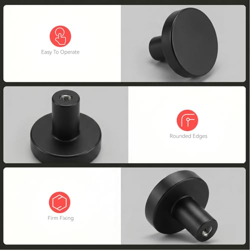 homdiy 25 Pack Black Cabinet Knobs Closet Knobs - color: Black
