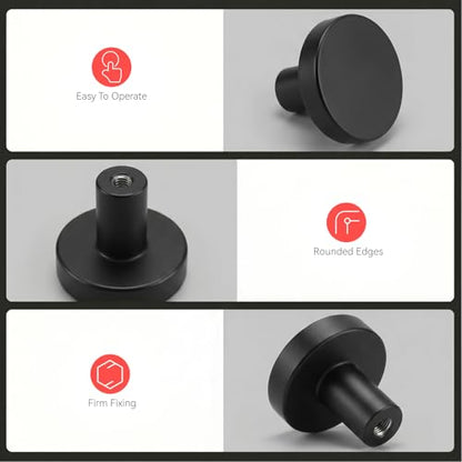 homdiy 25 Pack Black Cabinet Knobs Closet Knobs - color: Black