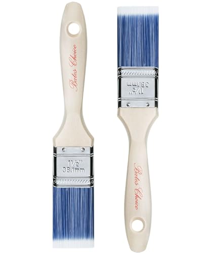Bates Paint Brushes - 1.5-Inch, 2 Pack, Treated Wood Handle for Walls, Stain, Furniture Painting - color: Wood Handle, size: 2 Pack, 1.5"