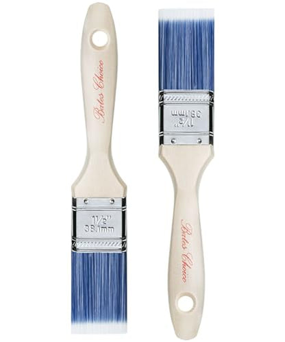Bates Paint Brushes - 1.5-Inch, 2 Pack, Treated Wood Handle for Walls, Stain, Furniture Painting - color: Wood Handle, size: 2 Pack, 1.5"