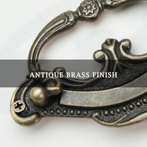 8 Pack Antique Bronze Baroque Style Drop Bail Drawer Pulls, 2" Hole Center