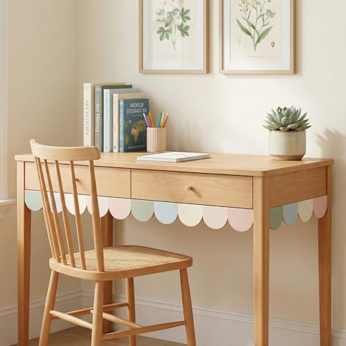 24 Pack Unfinished Scalloped Decorative Wood Trim, Unfinished Wooden Scalloped Edge Decorative Wood Molding Cute DIY Moulding Trim for Home Wall Cabinet Shelf Window Door, 15.75" x 3.54"