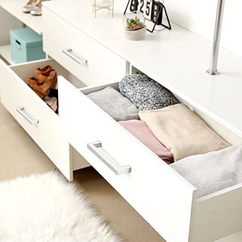 Probrico (5 Pack 5 inch Square Kitchen Cabient Handles Bathroom Dresser Pulls Stainless Steel Modern Bar Pulls Cabinet Hardware - color: Brushed Nickel, size: hole center 5"