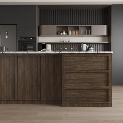 Walnut Wood Grain Contact Paper Peel and Stick Self Adhesive Wallpaper Dark Brown Wood Contact Paper for Furniture Countertops Bubble Free Design Thick Removable Waterproof Top Vinyl Wrap 48''x197'' - color: Walnut Brown, size: 48" x 197"