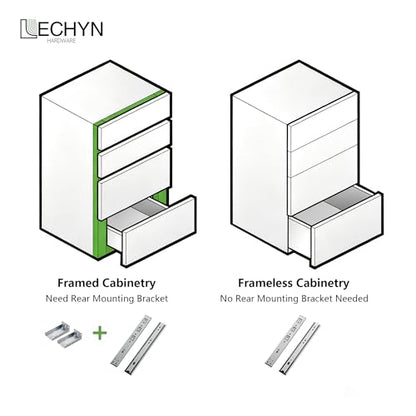 10 Pair Soft Close Drawer Slides 18 Inch, Heavy Duty 3 Fold Full Extension Ball Bearing Self Closing Drawer Rails Side Mount for Kitchen Cabinet Drawer, Dresser, 100 LB Capacity - size: 18 Inch (450mm), style: 10 Pair