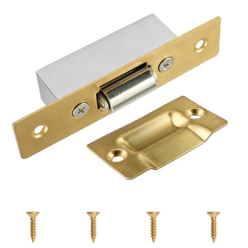 INCREWAY 1 Set Silent Roller Catch, Stainless Steel Ball Catch Roller Latch with Strike Plate for Kitchen Cabinet Closet Cupboard Furniture Door (Gold) - color: Gold, size: 1pc
