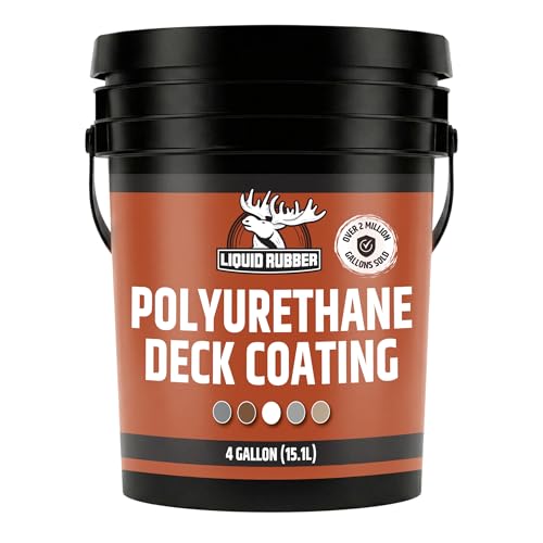 Liquid Rubber Polyurethane Deck Coating - Smooth, Misty Grey, 4 Gallon - color: Smooth Misty Grey, size: 512 Fl Oz (Pack of 1)
