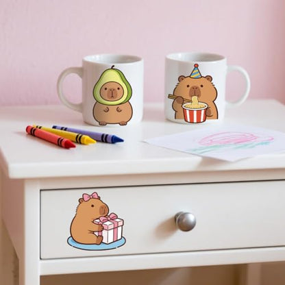 Peacoblue Capybara Rub On Transfers for Craft, Transfer Sticker - style: Capybara