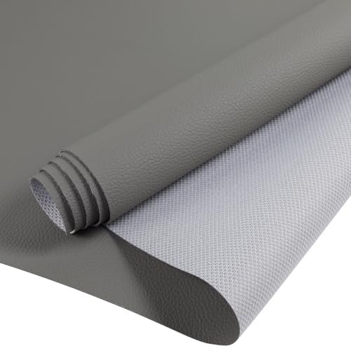 Marine Vinyl Fabric Waterproof Soft Leather Material 55"×108" Gray - color: Grey, size: 55"W x 108"L
