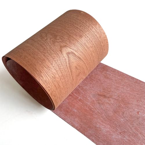 Natural Wood Veneer, Thin Wood Sheets, Refurbished of Furniture/Guitar/Speaker/Automotive Interior, Handmade DIY (Sapele) - color: Sapele / 7.2″ x 94″
