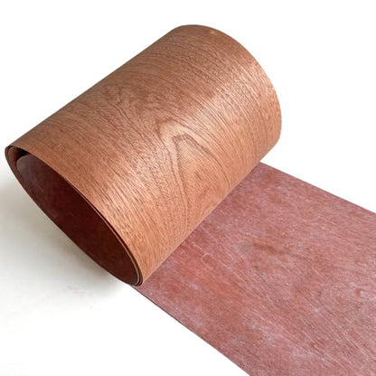 Natural Wood Veneer, Thin Wood Sheets, Refurbished of Furniture/Guitar/Speaker/Automotive Interior, Handmade DIY (Sapele) - color: Sapele / 7.2″ x 94″