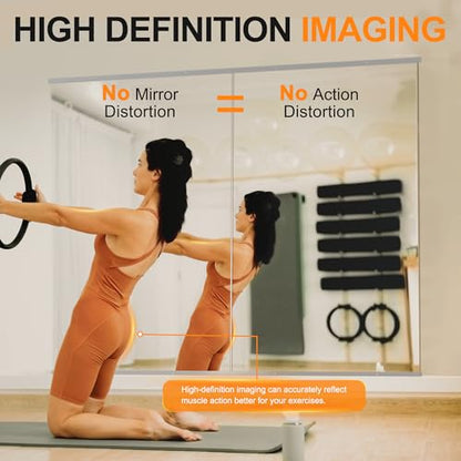 Delma Home Gym Mirror, 54''x30''x2PCS Silver - size: 54''x30''x2PCS