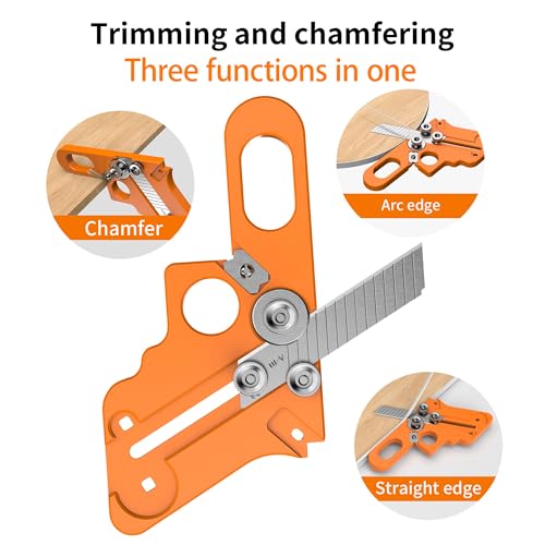 IZIO Edge Banding Trimmer, Veneer Edge Cutter Tool with 10Pcs Blade and 4Pcs Circular Edge scraper, Woodworking Hand Trimming Tool for Wood Edge Banding.veneer edge trimmer，edge banding trimmer tool