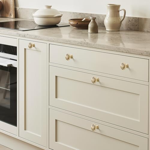 Brushed Gold Cabinet Knobs，10 Pack Solid Drawer Pulls for Dressers - color: Brushed Gold