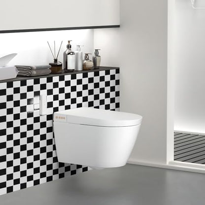 Art3d Grid Peel and Stick Backsplash, 10-Pack, 12 x 12 in, Black & White - color: Black/White