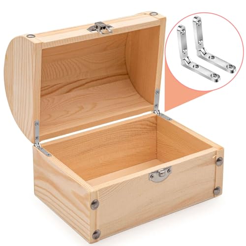 Joez Wonderful 12pcs 90 Degree Hinges, Wooden Box Hinge Cabinet Hardware with 48 Screws, Small Hinge for Jewelry Box Case Chest- Gold & Silver & Bronze - color: Gold & Silver & Bronze