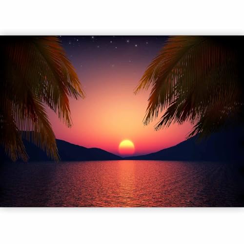 artgeist - Peel and Stick Wall Mural, Living Room Tropical Island 96x69 in - color: #13, size: 69"x96"