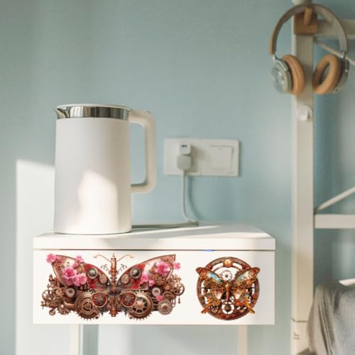Peacoblue Mechanical Butterfly Rub On Transfers for Furniture Craft 6"x12" - style: Mechanical Butterfly