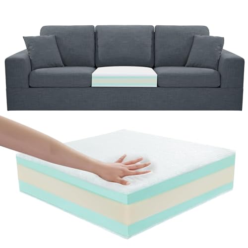 Extra Thickness 5 Layer Memory Foam Sofa Cushion, 22"x22"x6", White - color: 5 Layers Foam, size: 22"x22"x6"