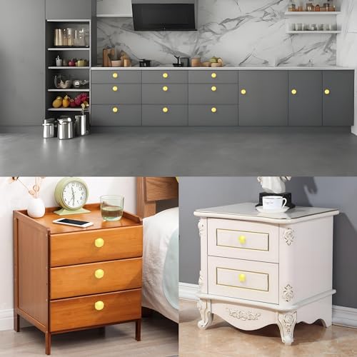 20 Pack Golden Plated Kitchen Cabinet Knobs Round Drawer Pulls - color: Golden Plated