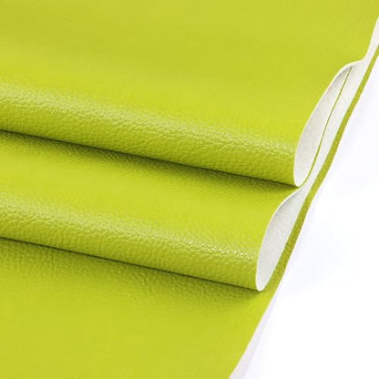 Ramya Faux Leather Sheets Roll 12" X 53"(30cm X 135cm) Upholstery Faux Leather Suitable for Handmade DIY, Earrings, Hair Clips, Sewing Crafts Projects (Fruit Green) - color: Fruit Green