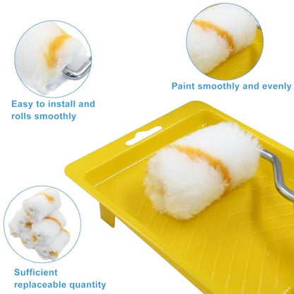 Litoexpe 2" Mini Paint Roller Kit with 6 Covers