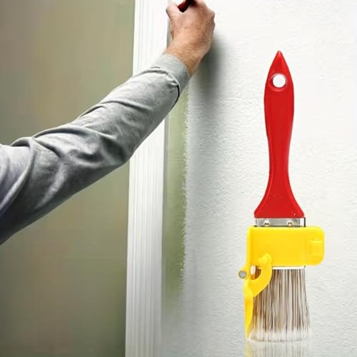 Edge Trim Paint Brush with Guard, Wall Painting Tool, Precise Cutting-in and Decorating, Comfortable Handle