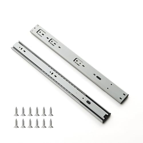 10 Pair Soft Close Drawer Slides 18 Inch, Heavy Duty 3 Fold Full Extension Ball Bearing Self Closing Drawer Rails Side Mount for Kitchen Cabinet Drawer, Dresser, 100 LB Capacity - size: 18 Inch (450mm), style: 10 Pair
