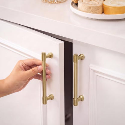 Goldenwarm 10 Pack 5 Inch Champagne Bronze Cabinet Pulls Modern Kitchen & Bathroom Hardware Heavy Duty Zinc Alloy Drawer Handles with Complete Screw Kit Consistent Finish for Whole-Home Renovations - color: Champagne Bronze, size: 5 Inches Hole Center