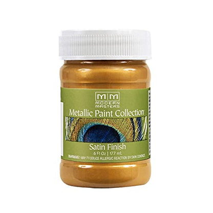 Modern Masters Satin Olympic Gold Metallic Paint - color: Satin Olympic Gold, size: 6 Fl Oz (Pack of 1)
