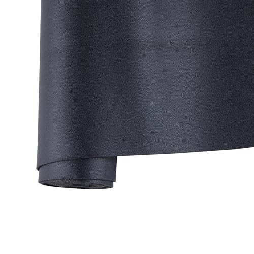 Leather for Furniture,Black Vinyl Faux Leather Sheets - color: Shiny Black, size: 1/3 Yard