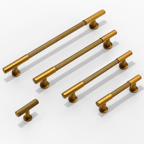 10 Pack Antique Brass Cabinet Pulls 4 Inch(102mm) Kitchen Cabinet Handles Cabinet Hardware for Drawer Pulls - color: Antique Brass, size: 4" Hole Center