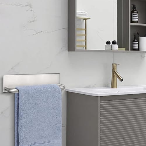 Livabber Self Adhesive Hand Towel Holder- 304 Stainless Steel Hand Towel Bar for Bathroom Kitchen Stick on Wall, Towel Ring No Drilling, 9 Inch (Brushed Nickel) - color: Brushed Nickel