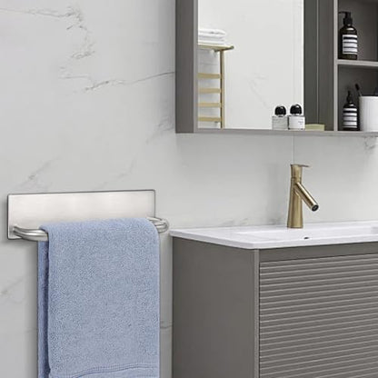 Livabber Self Adhesive Hand Towel Holder- 304 Stainless Steel Hand Towel Bar for Bathroom Kitchen Stick on Wall, Towel Ring No Drilling, 9 Inch (Brushed Nickel) - color: Brushed Nickel
