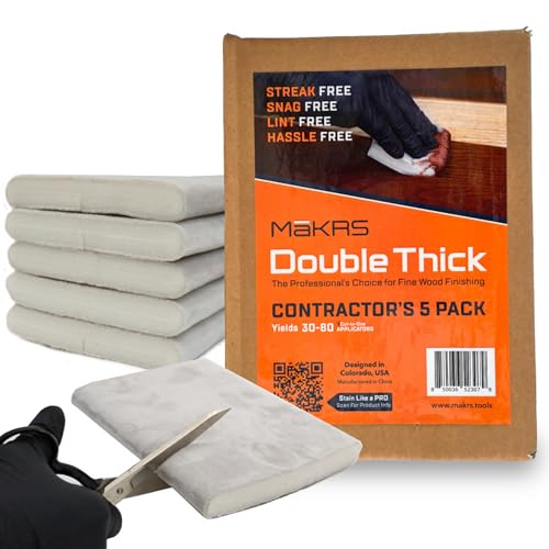 MāKRS Stain Pad Double Thick, Wood Finish Applicators, 5-Pack - size: 5 Pads, style: Double Thick