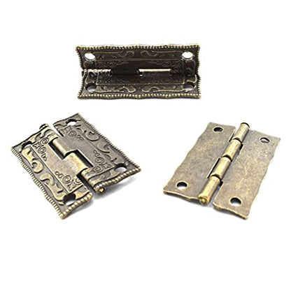 Antique Bronze Decorative Hinges Pattern Carved Design - color: 36 x 23 mm