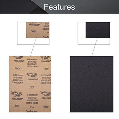 Utoolmart 120 Grits Sanding Sheets Wet Dry Silicon Carbide Sandpaper for Wood Furniture Metal Automotive Polishing 10pcs - color: 10pcs, size: 120 Grit