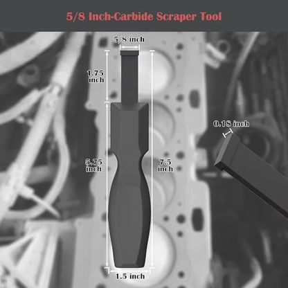 Carbide Scraper, Super Carbide Gasket Scraper for Metal and Automotive, 5/8 Inch Carbide Scraper Set (Grey 1-Piece) - color: Grey 5/8 Inch