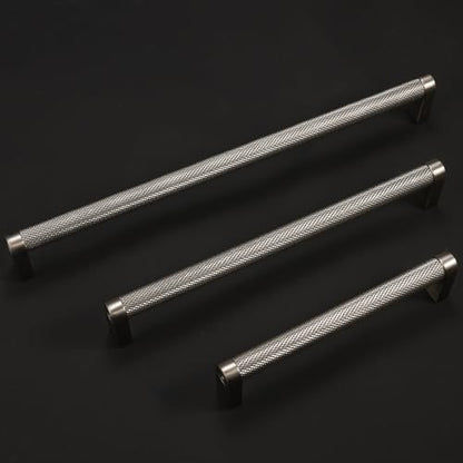 10 Pack 3-3/4 Inch(96mm) Brushed Satin Nickel Kitchen Cabinet Handles Knurled Cabinet Pulls Silver Drawer Pulls Cabinet Hardware - color: Brushed Satin Nickel, size: 3.75'' Hole Center(96mm)