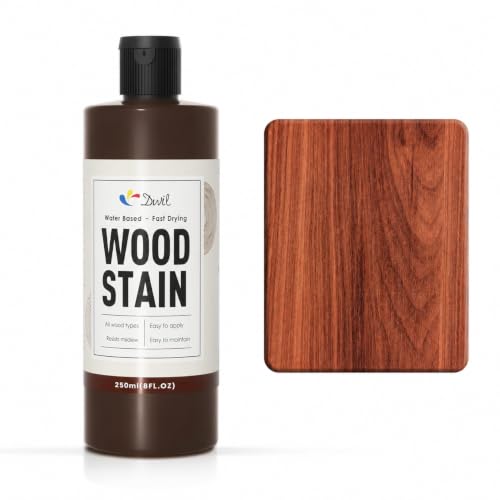 DWIL Water Based Wood Stain - Multiple Finishes, Fast Drying, Indoor and Outdoor Furniture, Wood Paneling, Cabinets and More, Low Odor ＆ Non-Toxic (8.5oz Teak) - color: Teak, style: Without Tool