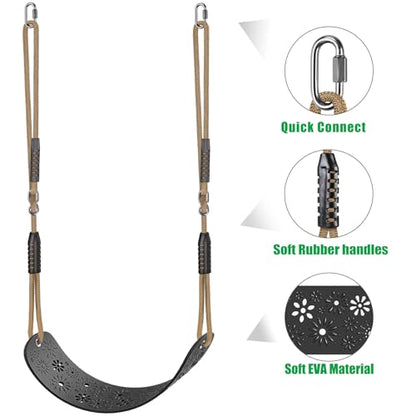 SELEWARE Heavy Duty Swing Seat for Kids Adults with Adjustable Ropes - color: Black3 Swing Seat, 2 Pack